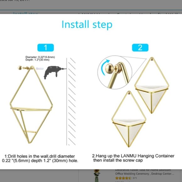 Like New | Small Triangle Hanging Wall Planters - Picture 5 of 10
